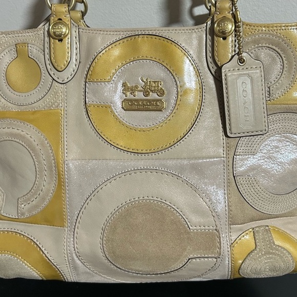 Coach 2010 Madison Mia Suede & Leather Patchwork Tote - Picture 1 of 12